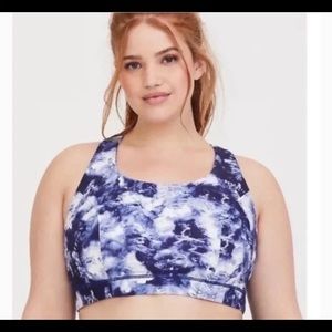 Torrid Active Blue and White Sports Bra size 0